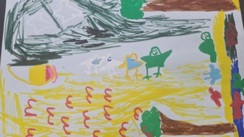 098 - Shorebirds eating at Lee Point. by Dante Pollock